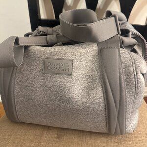 Dagne Dover Landon Carryall Medium Grey Neoprene Duffle Gym Travel